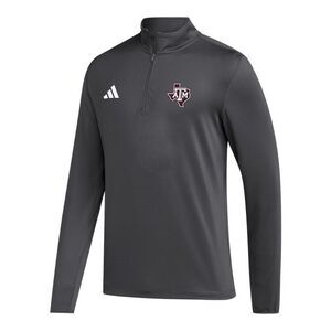 Adidas Texas A&M Aggies Coaches Long Sleeve Quarter Zip Pullover Grey XL